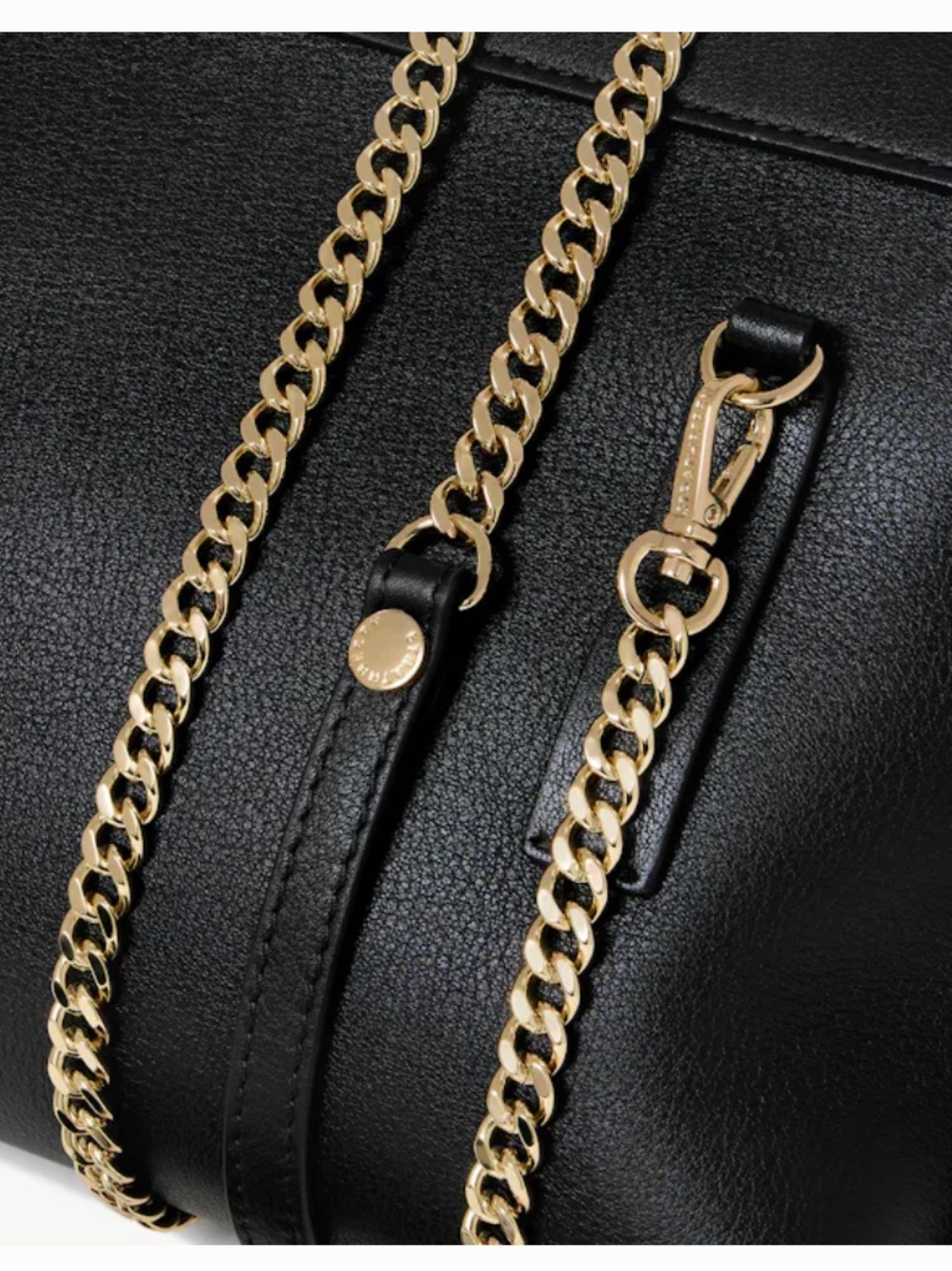 Strathberry Black Leather Replacement Strap 45” Gold Chain Crossbody
